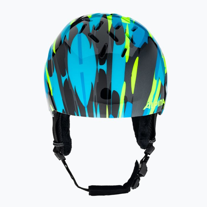 Alpina Pizi children's ski helmet neon blue/green gloss 2