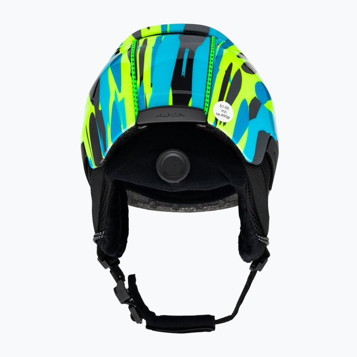 Alpina Pizi children's ski helmet neon blue/green gloss 3