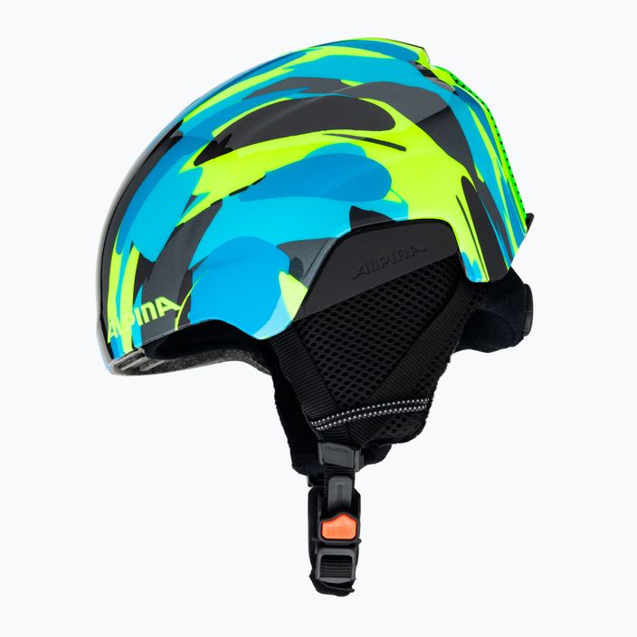 Alpina Pizi children's ski helmet neon blue/green gloss 5