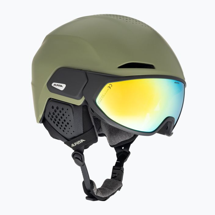 Alpina Alto Q-Lite olive matt ski helmet