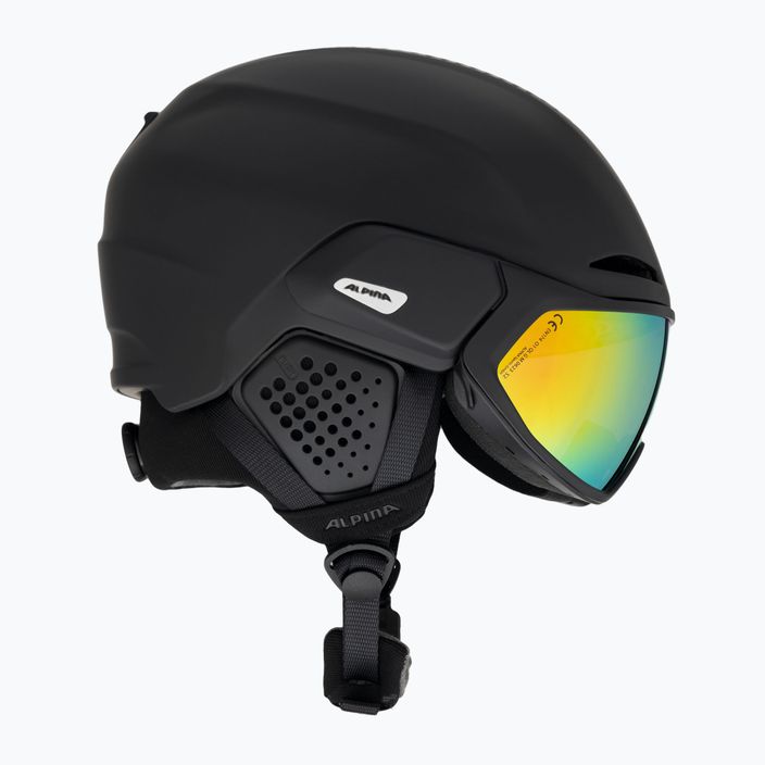 Alpina Alto Q-Lite black matt/gold mirror ski helmet 4