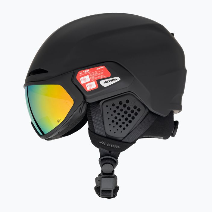 Alpina Alto Q-Lite black matt/gold mirror ski helmet 5