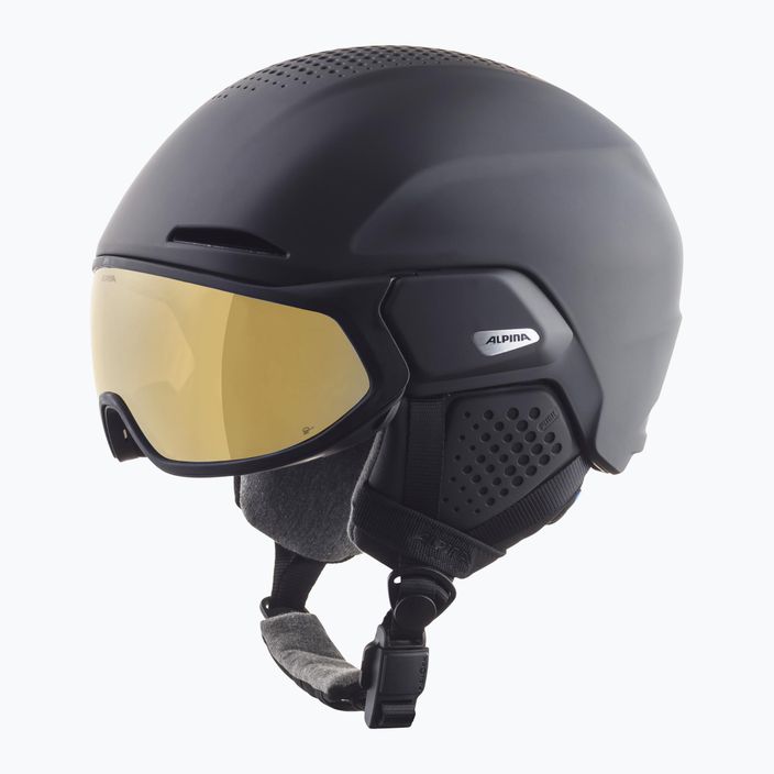 Alpina Alto Q-Lite black matt/gold mirror ski helmet 6