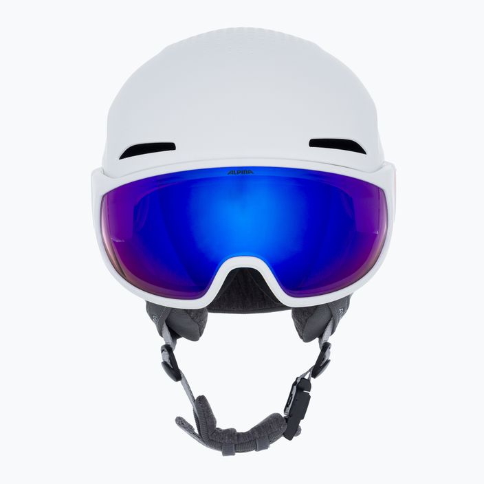 Alpina Alto Q-Lite white matt/blue revo ski helmet 2