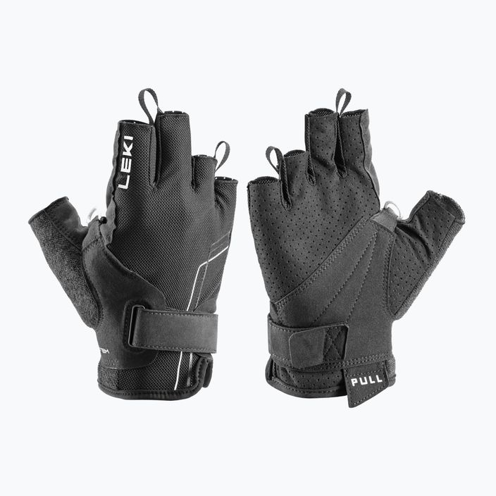LEKI Nordic walking gloves Nordic Breeze Shark Short black and white 653703301100 4