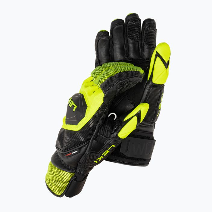 Men's Ski Gloves LEKI WCR Venom SL 3D black ice/lemon