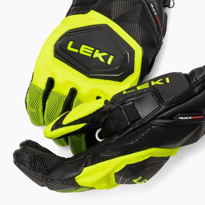 Men's Ski Gloves LEKI WCR Venom SL 3D black ice/lemon 4