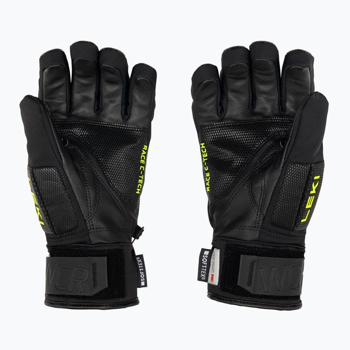 Men's Ski Gloves LEKI WCR C-Tech 3D black ice/lemon 2