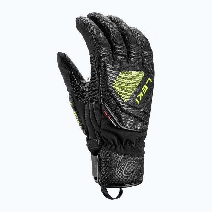 Men's Ski Gloves LEKI WCR C-Tech 3D black ice/lemon 5