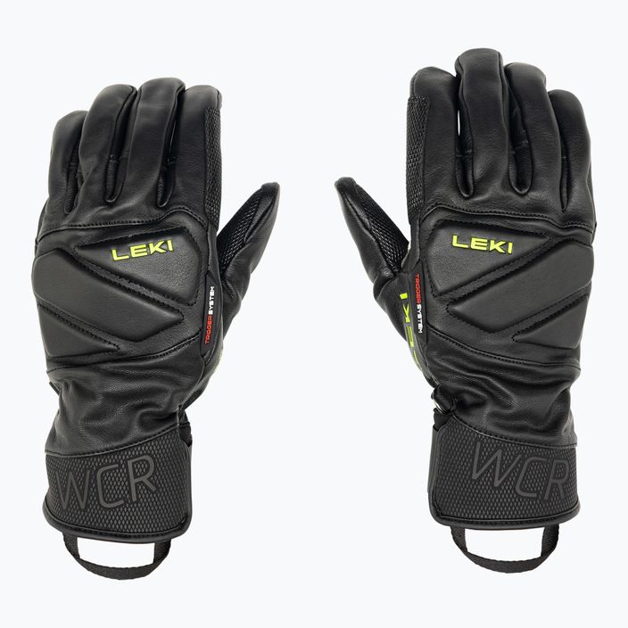 Men's Ski Gloves LEKI WCR Venom Speed 3D black ice/lemon 3