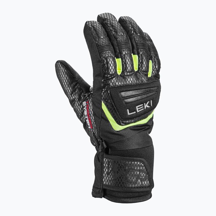 LEKI WCR Team 3D Junior ski gloves black ice/lemon 6