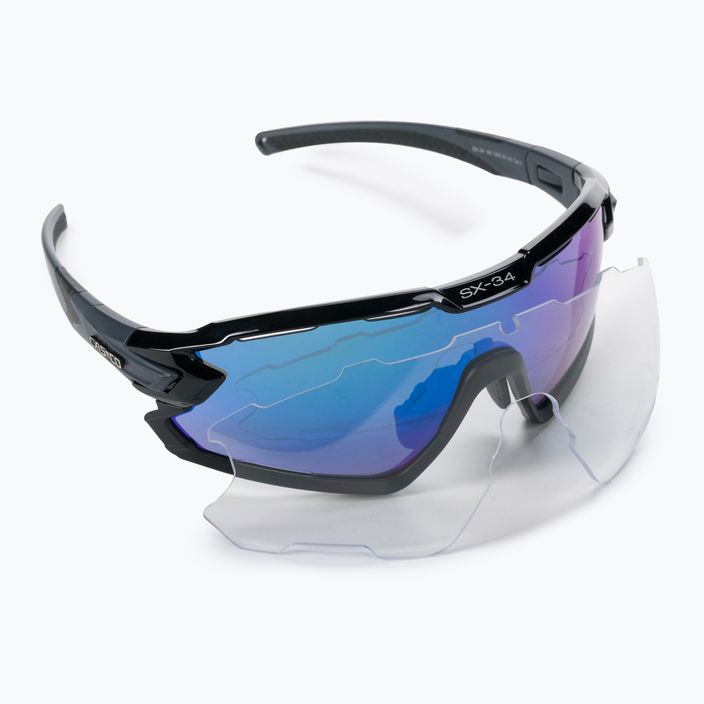 CASCO cycling glasses SX-34 Carbonic black/blue mirror 09.1302.30 6