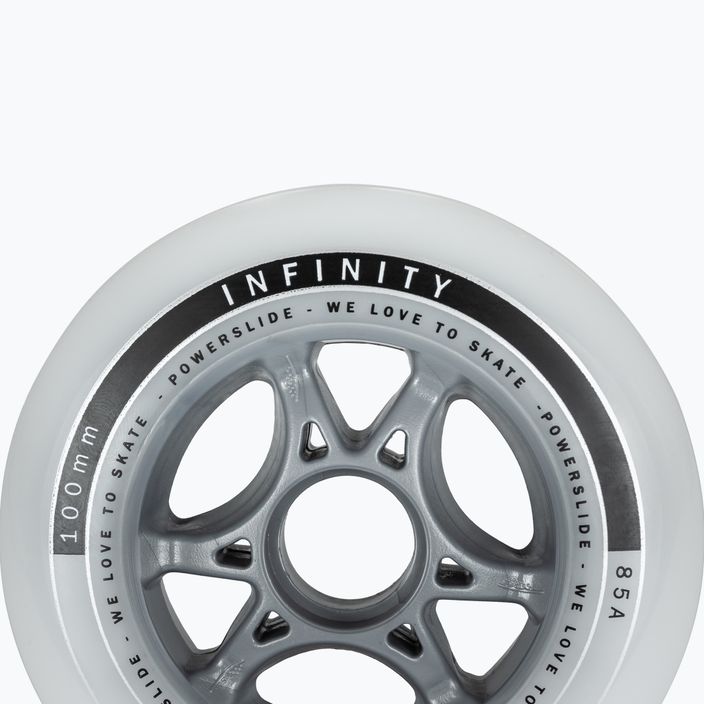 Powerslide Infinity II rollerblade wheels 100mm/85A 4 pcs white 905224 5