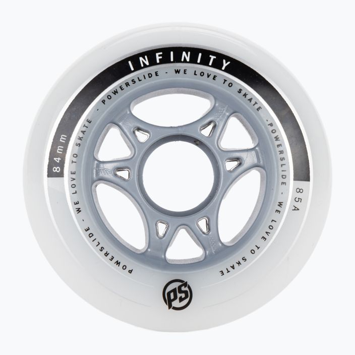 Powerslide Infinity II 84mm/85A rollerblade wheels 4 pcs white 905226 2