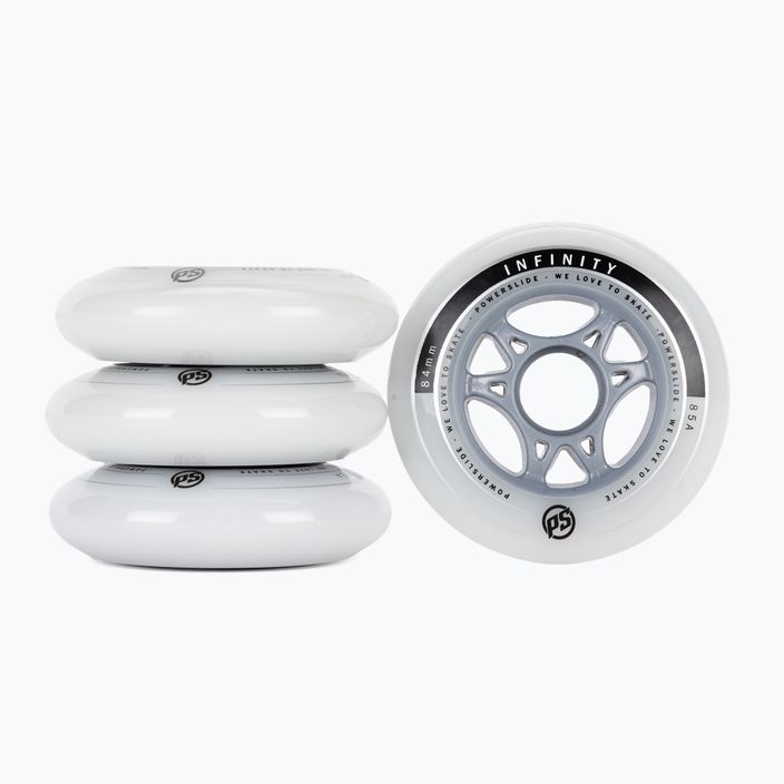 Powerslide Infinity II 84mm/85A rollerblade wheels 4 pcs white 905226