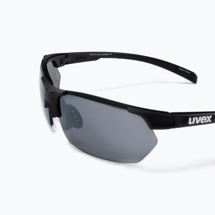 UVEX Sportstyle 114 black mat/litemirror silver/litemirror orange/clear sunglasses S5309392216 5