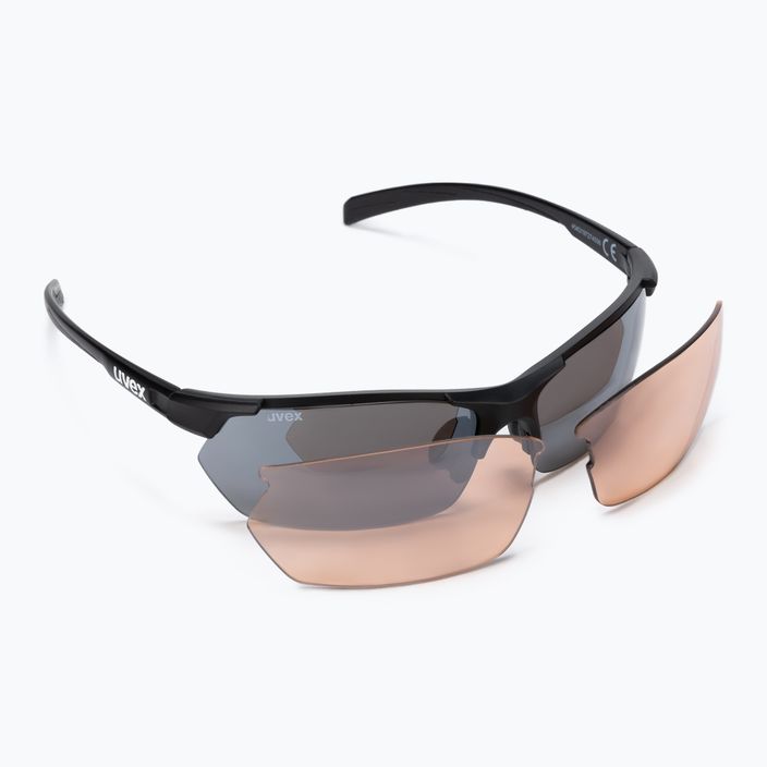UVEX Sportstyle 114 black mat/litemirror silver/litemirror orange/clear sunglasses S5309392216 6