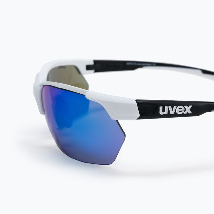 UVEX Sportstyle 114 sunglasses white black mat/mirror blue/litemirror orange/clear S5309398216 4