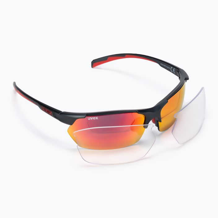UVEX Sportstyle 114 grey red mat/mirror red/litemirror orange/clear sunglasses S5309395316 6