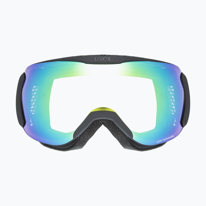 Ski goggles UVEX Downhill 2100 V black mat/mirror green variomatic/clear 55/0/391/2130 6
