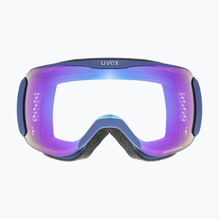 Ski goggles UVEX Downhill 2100 V navy mat/mirror blue variomatic/clear 55/0/391/4030 6