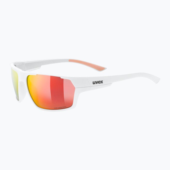 UVEX Sportstyle 233 P white mat/polavision mirror red cycling glasses S5320978830 5
