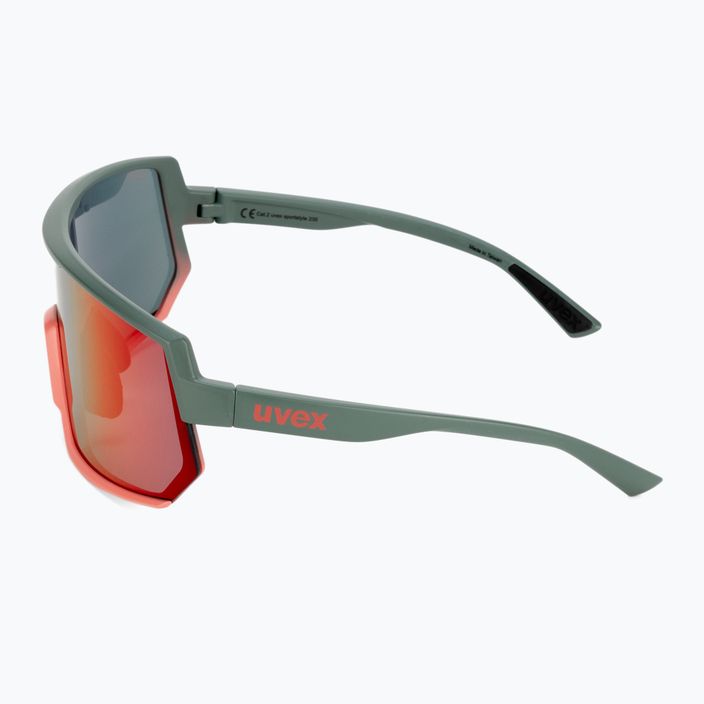 UVEX Sportstyle 235 moss grapefruit mat/mirror red cycling glasses 53/3/003/7316 4