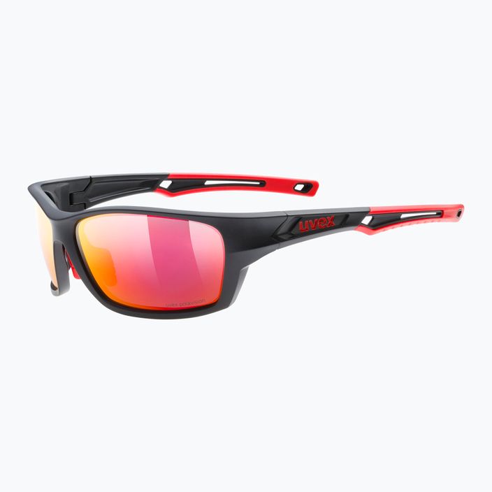 UVEX Sportstyle 232 P black mat red/polavision mirror red cycling glasses S5330022330 5