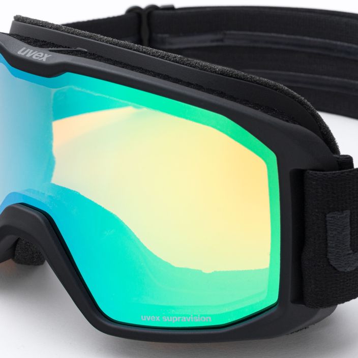 Ski goggles UVEX Elemnt FM black mat/mirror green lasergold lite 55/0/640/2030 5