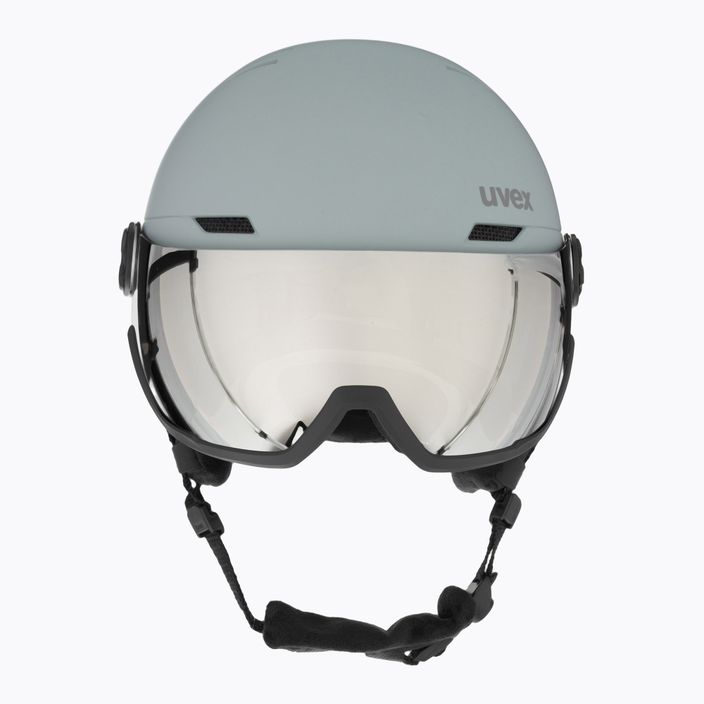 Ski helmet UVEX Wanted Visor glacier/rhino matt/mirror silver smoke 2