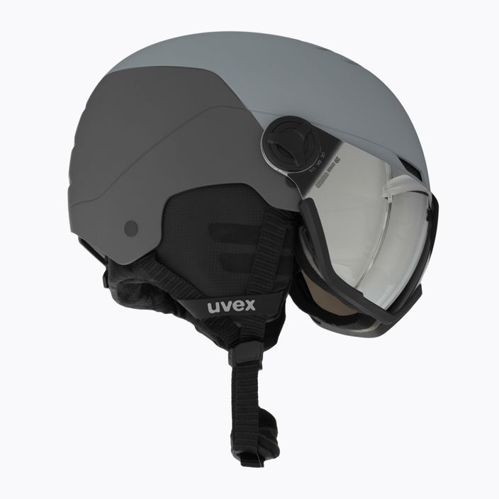 Ski helmet UVEX Wanted Visor glacier/rhino matt/mirror silver smoke 4