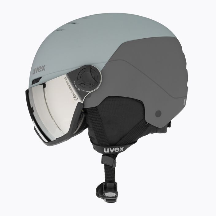 Ski helmet UVEX Wanted Visor glacier/rhino matt/mirror silver smoke 5