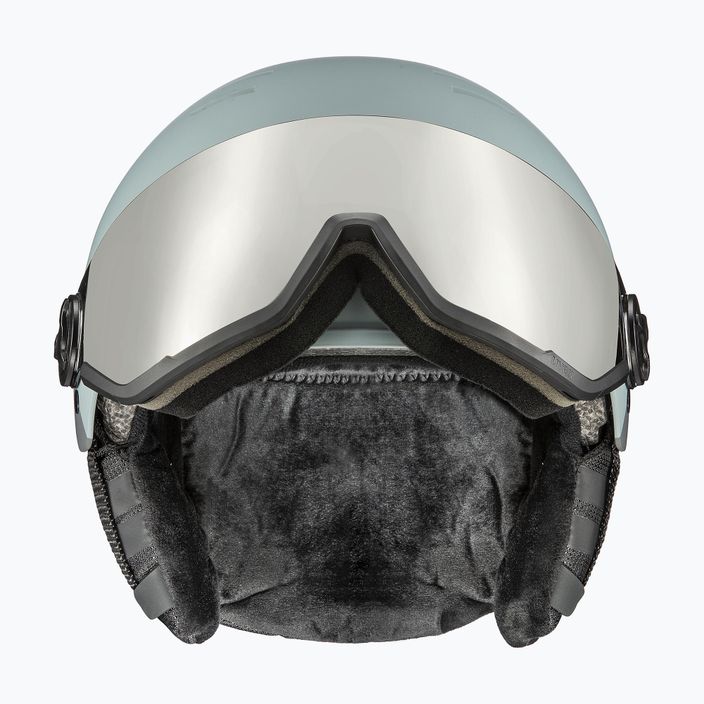 Ski helmet UVEX Wanted Visor glacier/rhino matt/mirror silver smoke 8