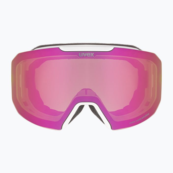 UVEX Evidnt Attract We CV S2 ski goggles white matt/mirror rose/contr green/clear 7