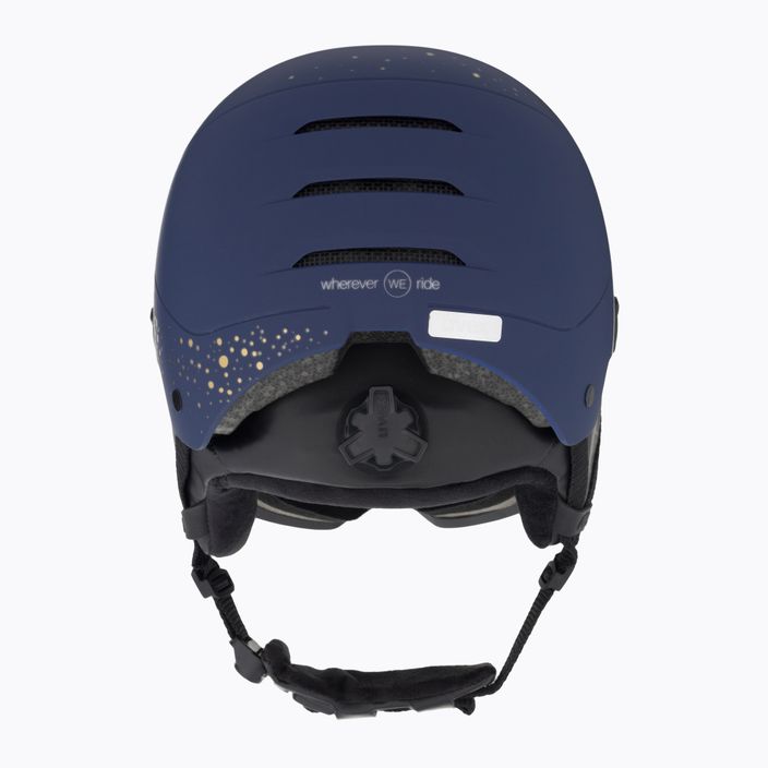 Women's ski helmet UVEX Wanted Visor WE fleece sparkles/gold matt/mirror gold smoke 3