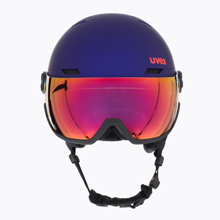 Ski helmet UVEX Wanted Visor purple bash/mirror red smoke 3