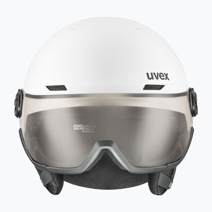 Ski helmet UVEX Wanted Visor Pro V white matt/variomatc smoke 7