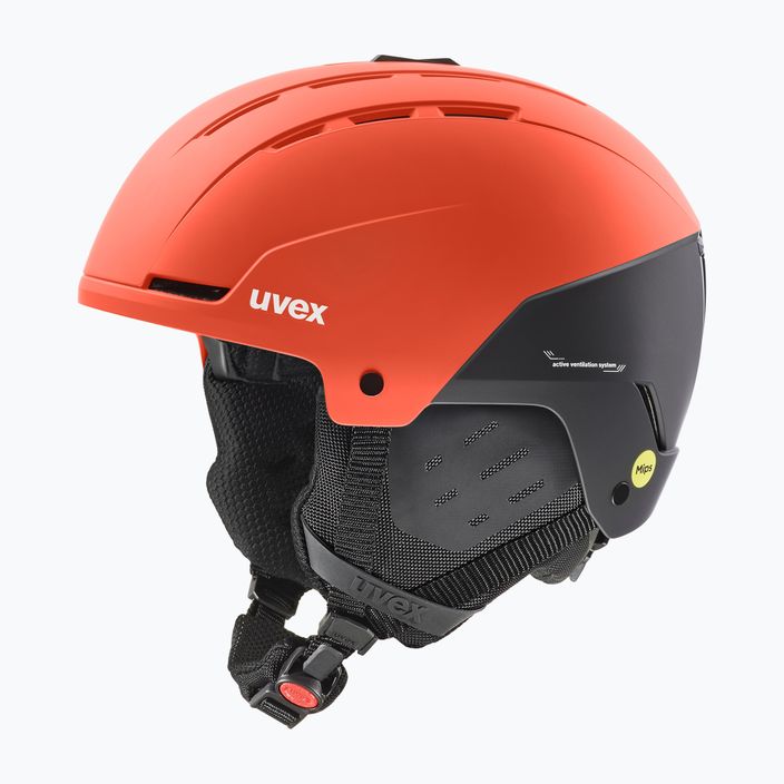 UVEX Stance Mips ski helmet fierce red/black matt 7