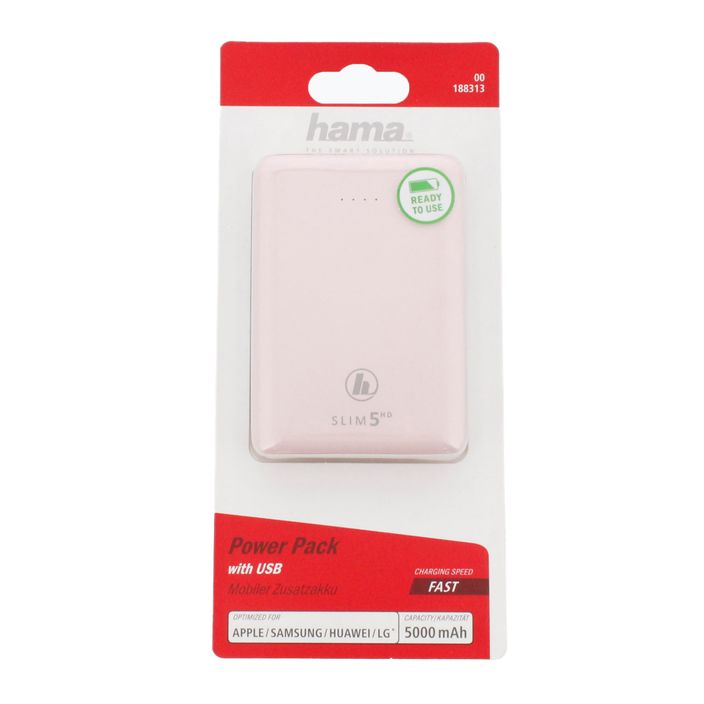 Powerbank Hama Slim 5HD Power Pack 5000 mAh pink 1883130000 2