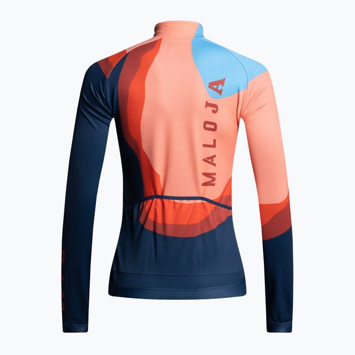 Women's cycling sweatshirt Maloja AmiataM 1/1 orange and navy blue 35170 2