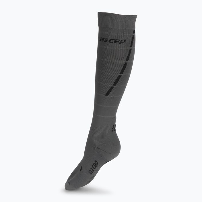 CEP Reflective grey women's compression running socks WP402Z 2