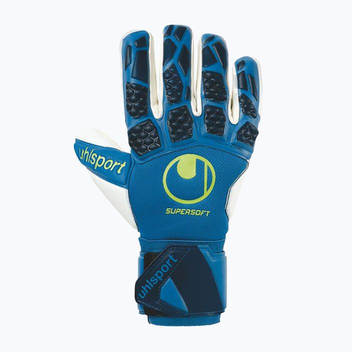 Uhlsport Hyperact Supersoft HN blue and white goalkeeper's gloves 101123601 4