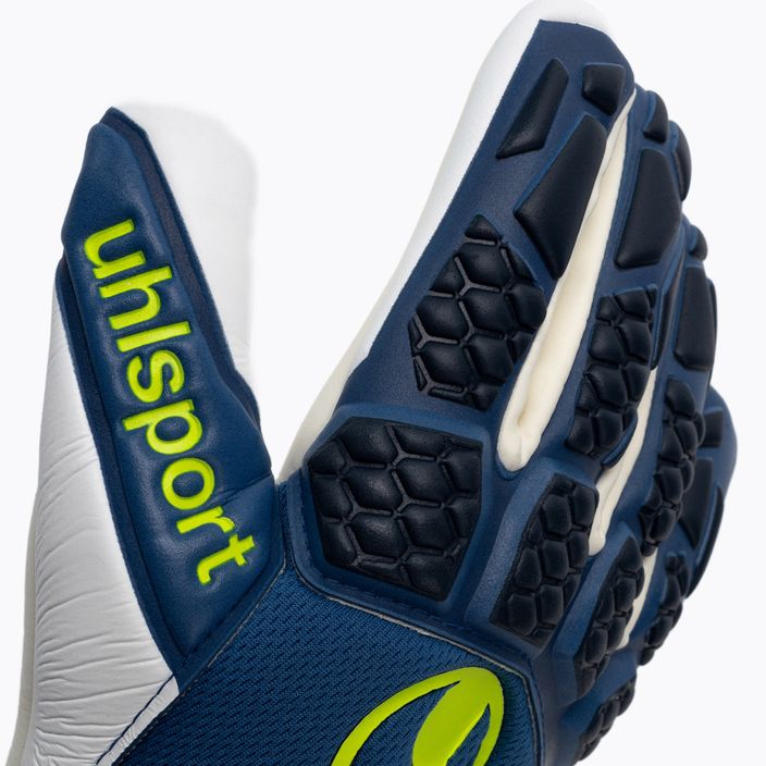 Uhlsport Hyperact Supersoft HN blue and white goalkeeper's gloves 101123601 3