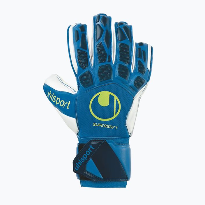 Children's goalkeeper gloves uhlsport Hyperact Supersoft blue and white 101123701 4