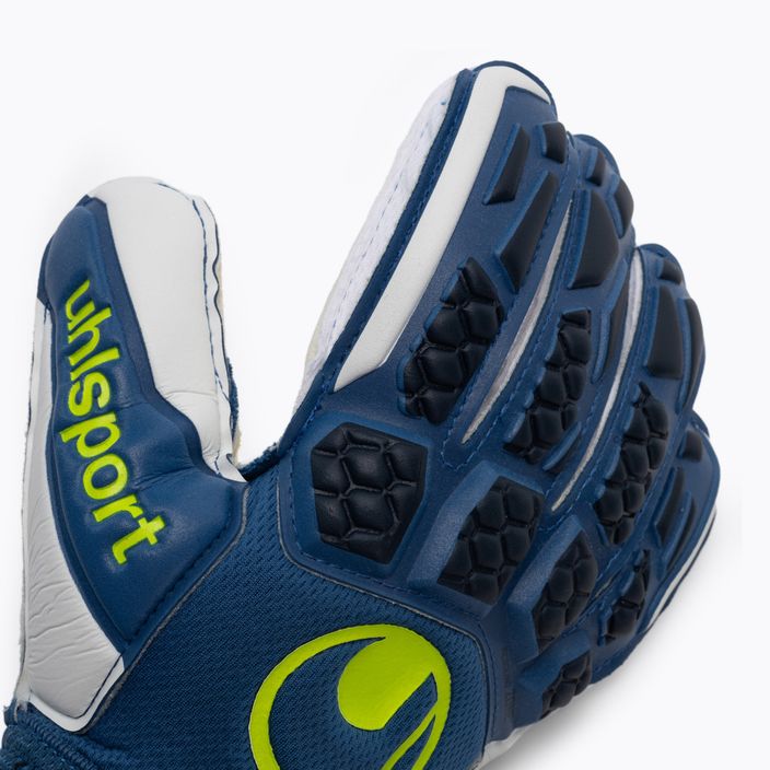 Uhlsport Hyperact Supersoft blue and white goalkeeper gloves 101123701 3