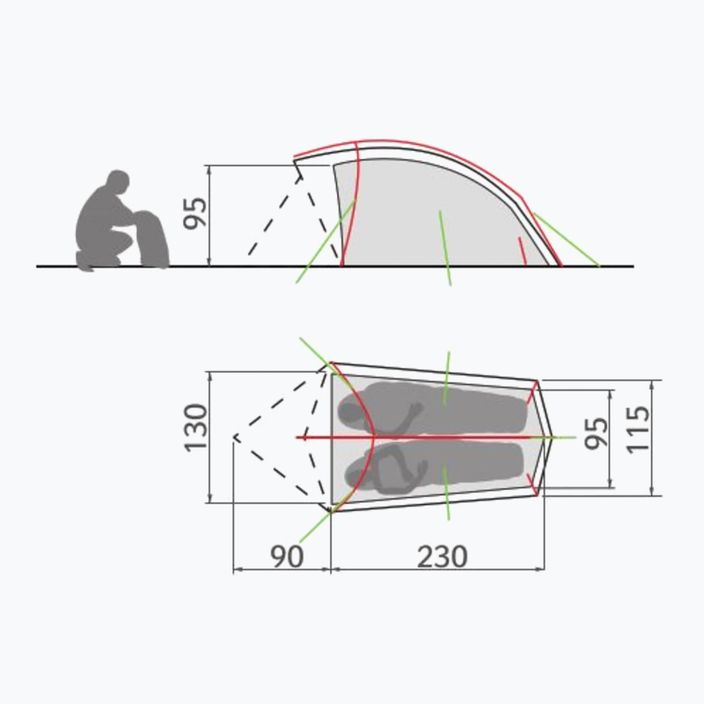 Vaude Taurus buckeye 2-person trekking tent 4