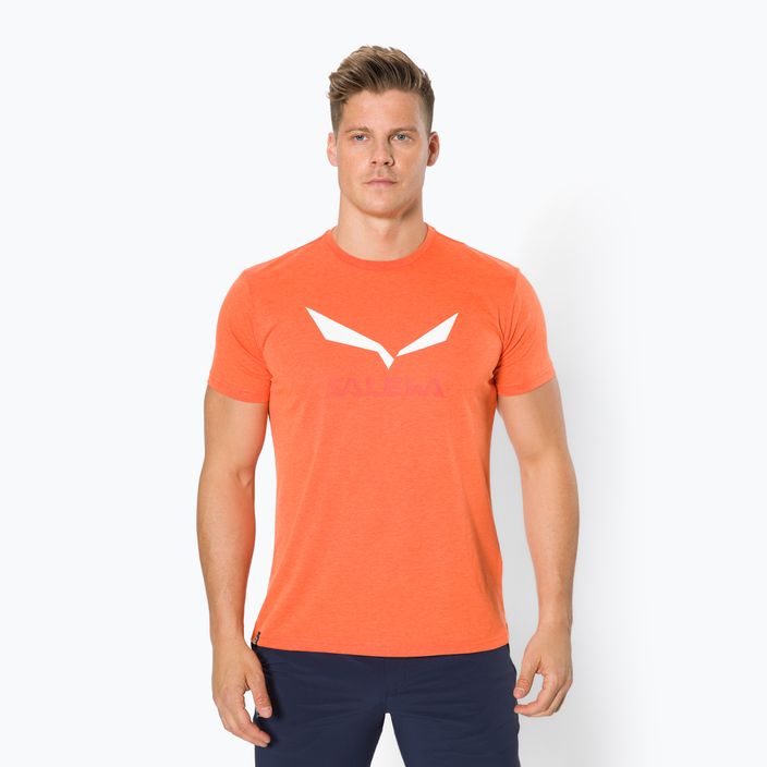 Men's Salewa Solidlogo Dry orange trekking shirt 00-0000027018