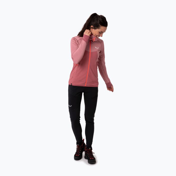 Salewa women's Puez Hybrid PL FZ Hoody fleece sweatshirt pink 00-0000027389
