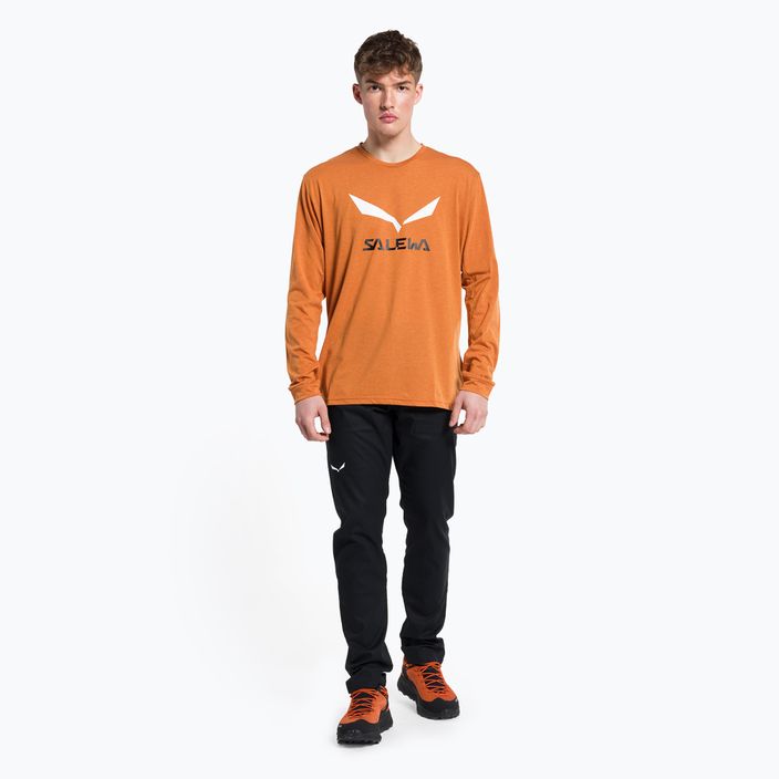 Men's Salewa Solidlogo Dry orange trekking shirt 00-0000027340 2