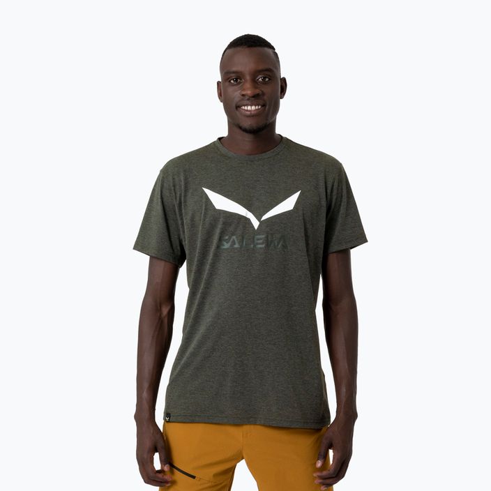 Men's Salewa Solidlogo Dry dark green trekking shirt 00-0000027018 2